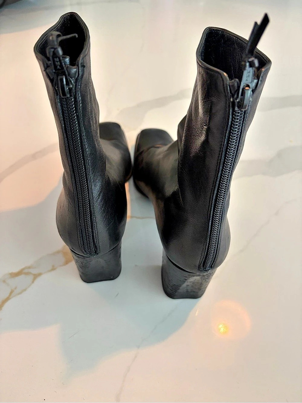 Stuart Weitzman Black Leather Heeled Boots US 10 AA - Picture 3 of 8